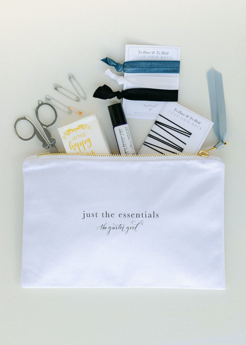 Wedding day emergency kits, bridal fashion essentials bags - by The Garter Girl
