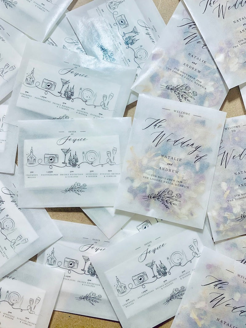 Wedding Exit Toss Bags with Program Printed