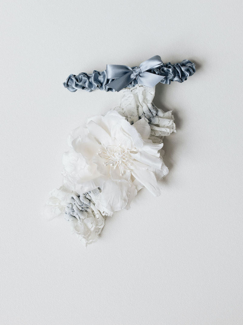 4 Custom Wedding Garters for Sisters Made From Mom's Wedding Dress 2