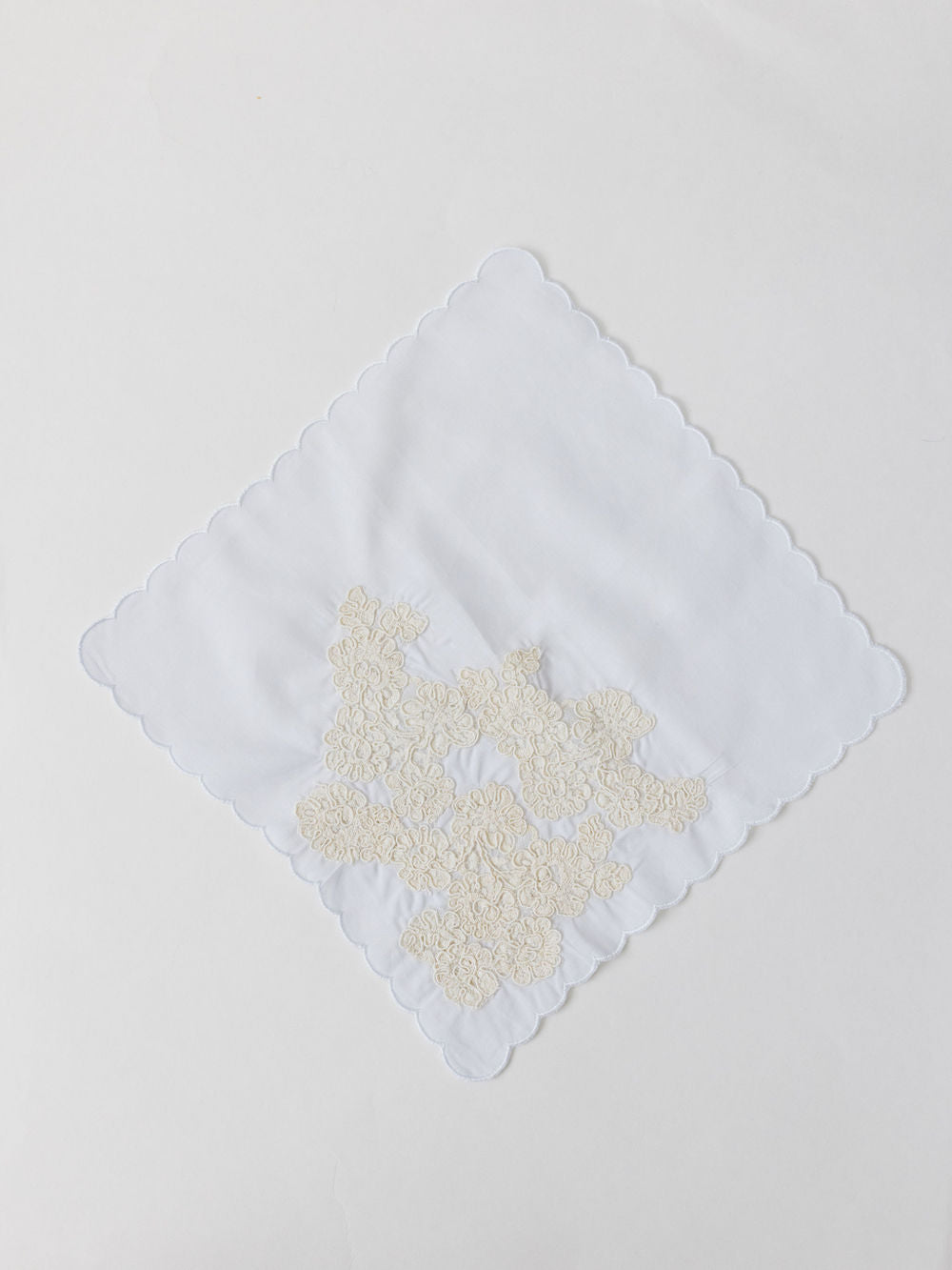 handmade ivory handkerchief wedding heirloom custom-made by The Garter Girl