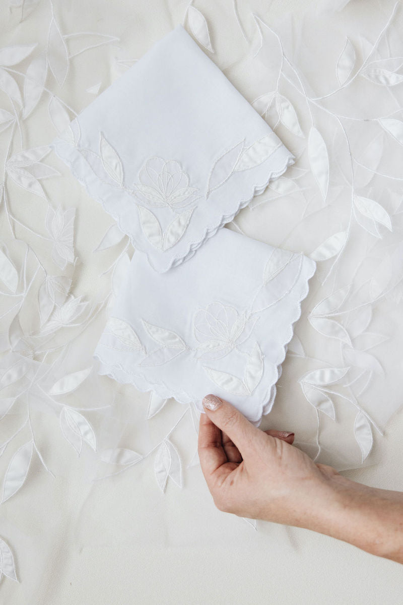 Wedding Handkerchiefs Made From Dress for Grandmothers by The Garter Girl