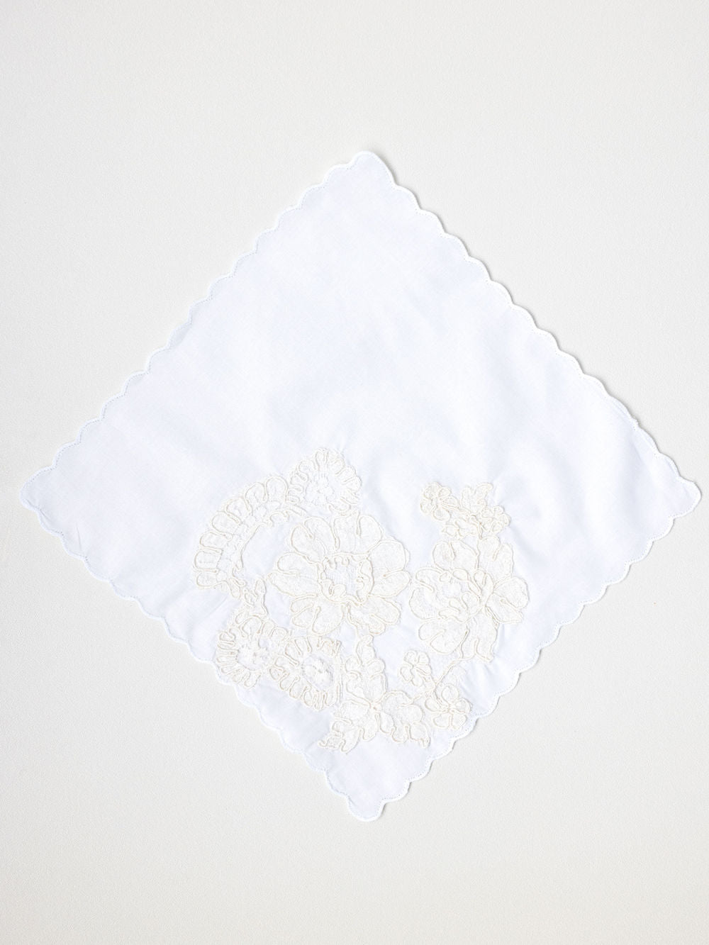 custom ivory lace wedding handkerchief heirloom handmade by The Garter Girl