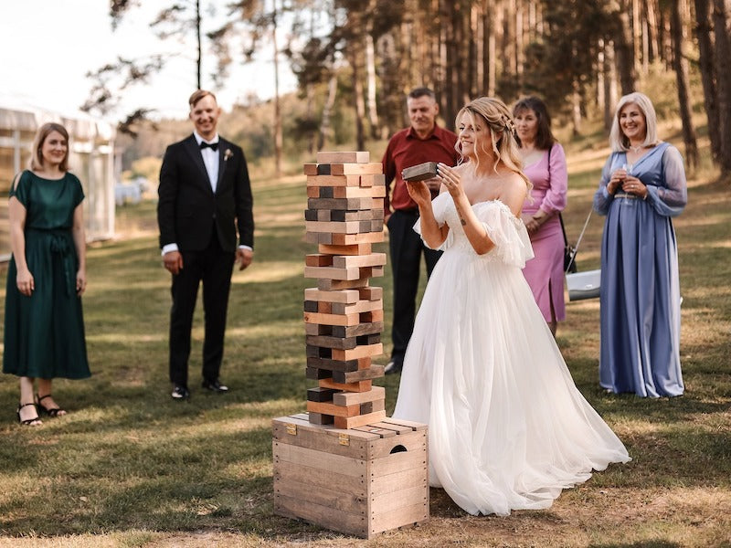 Wedding Lawn Games Giant Wood Tumble Blocks