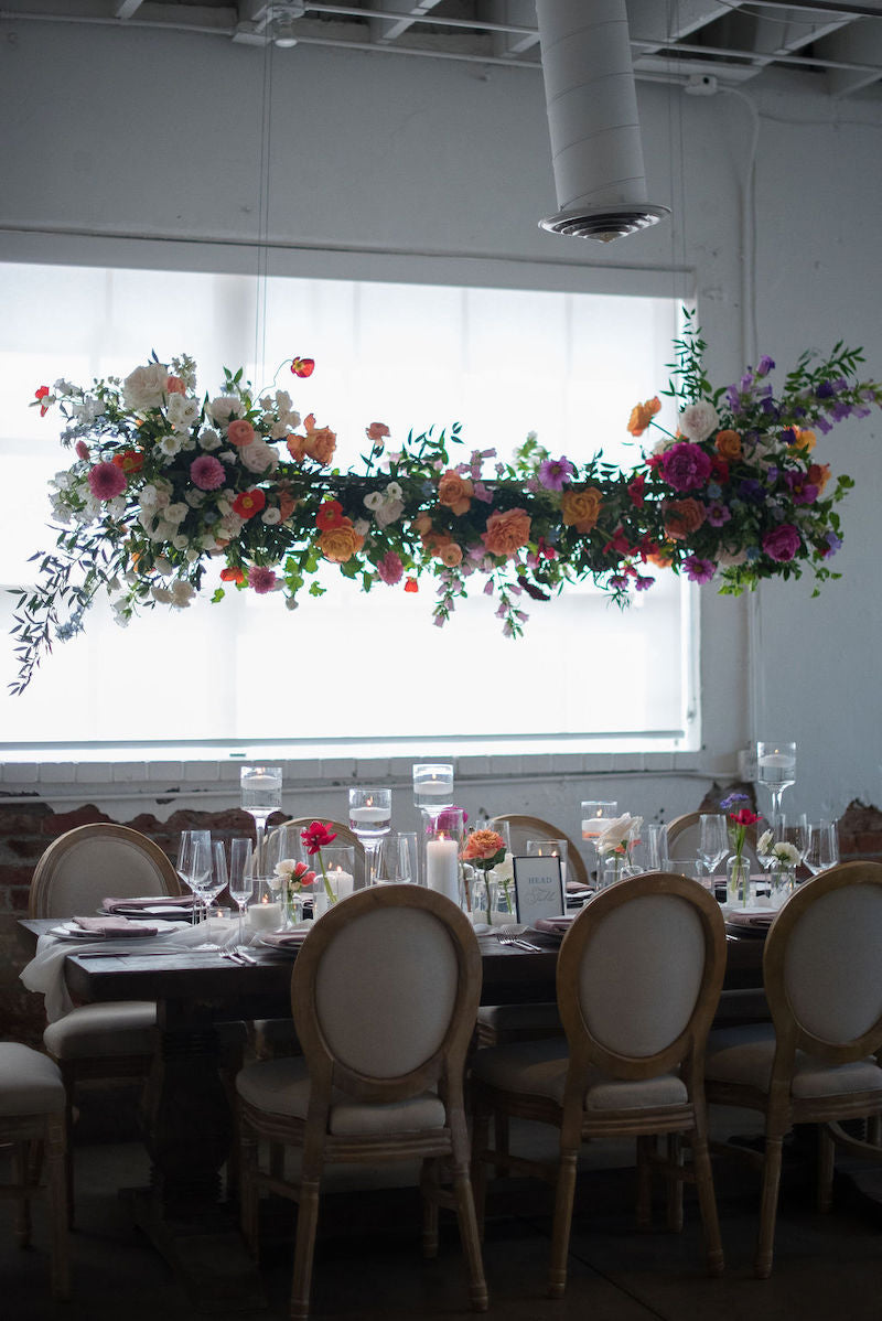 Wedding Reception Floral Chandelier