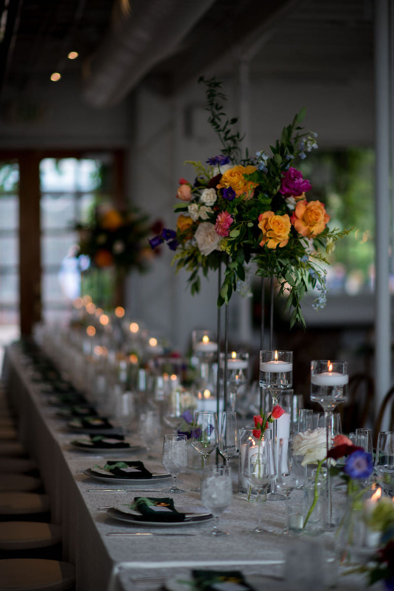 Wedding Reception Tall Floral Arrangements