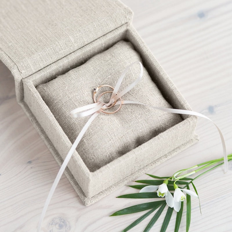 Wedding Ring Bearer Box with Removable Pillow
