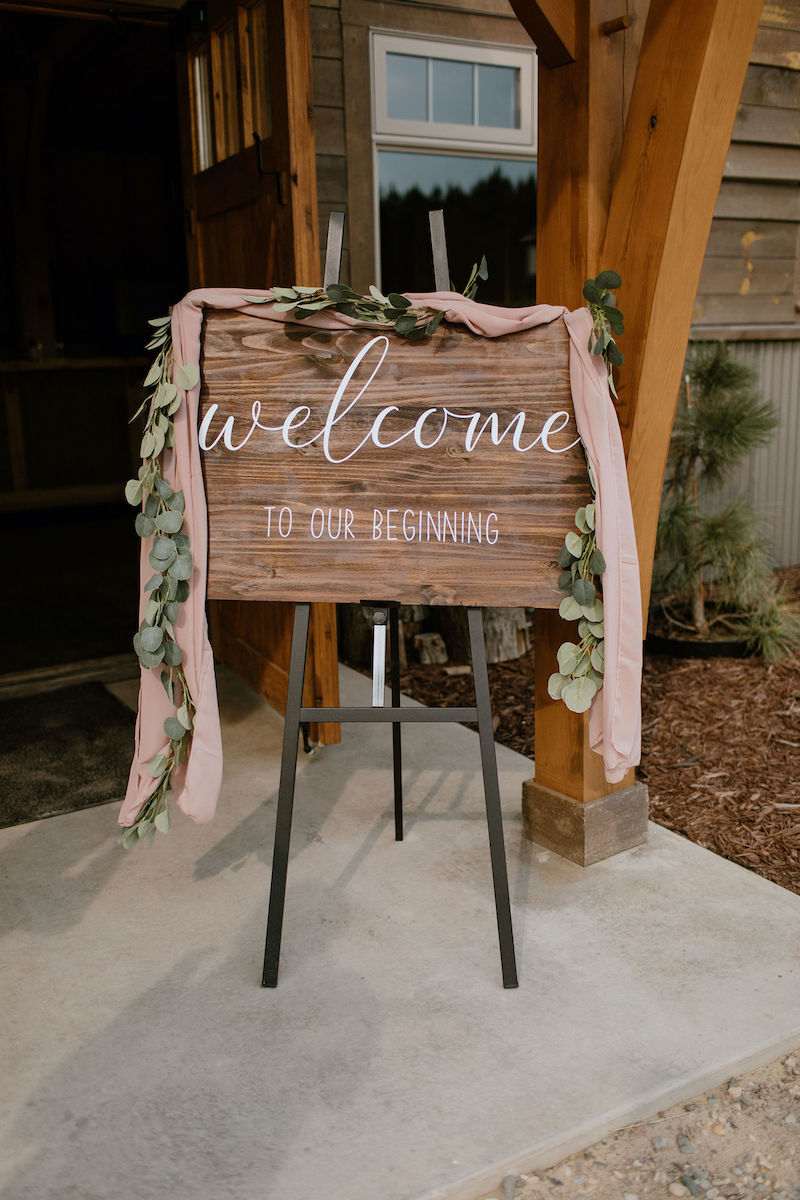 Welcome Sign Rustic Barn Wedding