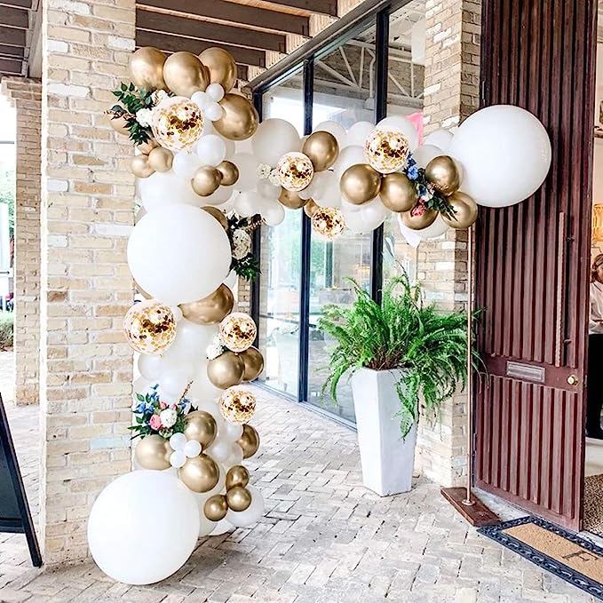 White and Gold Balloon Arch