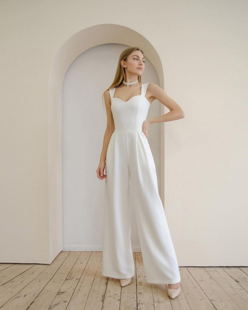 White Bridal Jumpsuit