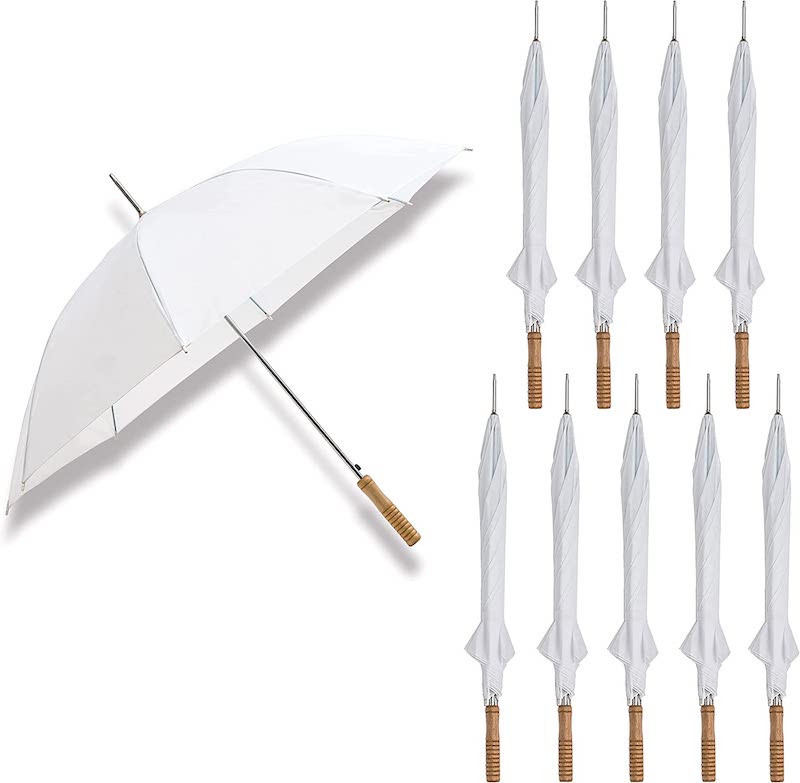 White Wedding Umbrellas