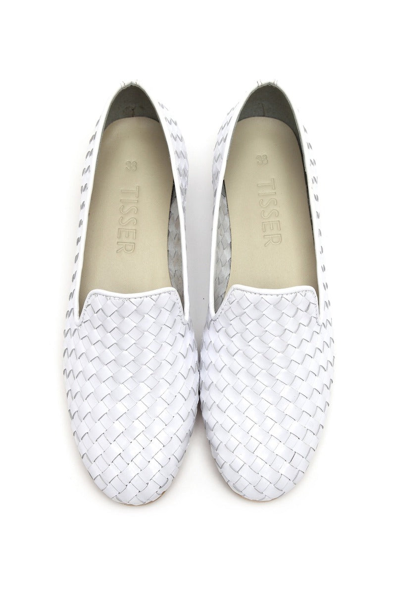 White Women's Loafers Wedding After Party Shoes