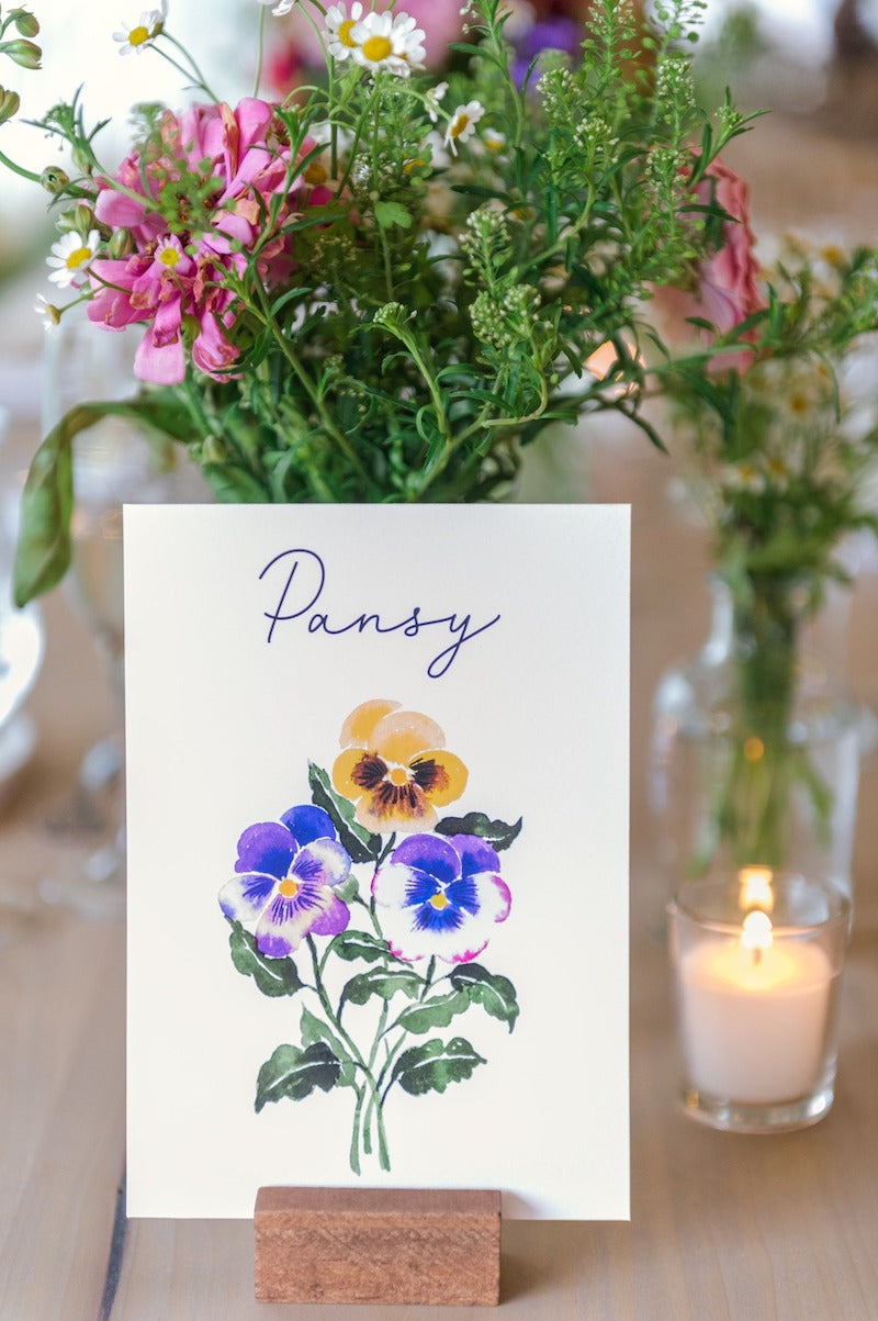 Wildflower Table Names Table Number Signs