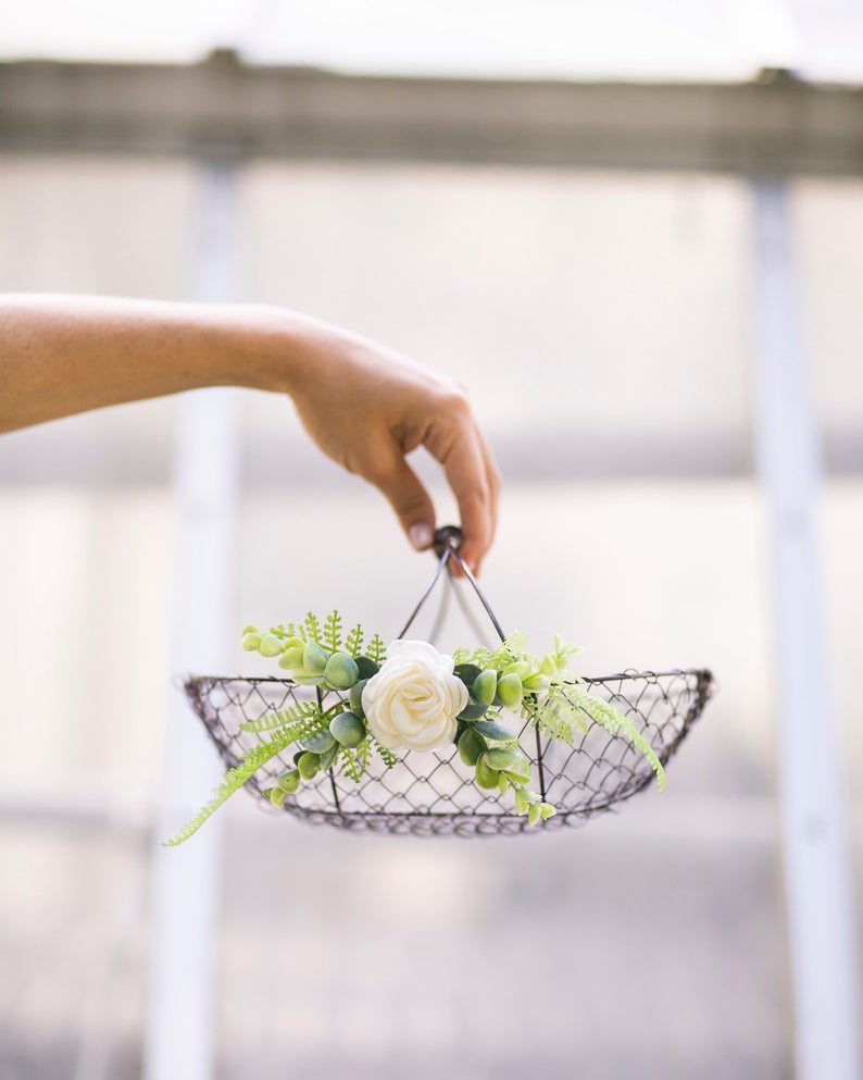 Simple Wire Flower Girl Basket