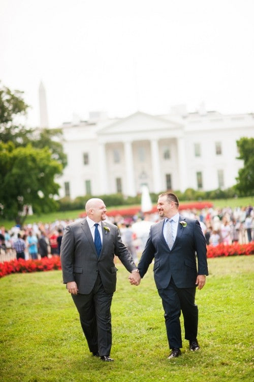 Wedding of Ron Mennow and Jon Pyatt at the Decatur House in Washington, DC Saturday, August 30, 2014. (© 2014 Michael Connor / Connor Studios)