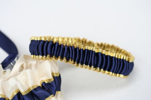 Navy and Gold Tossing Garter