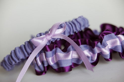 Wedding garter - purple, eggplant, violet, orchid - Style 256 - The Garter Girl by Julianne Smith 3