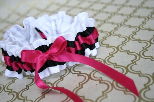 black-white-stripe-pink-wedding-garter-The-Garter-Girl