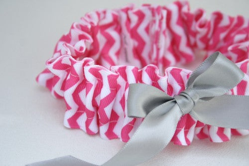 chevron-wedding-garter-hot-pink-gray-The-Garter-Girl