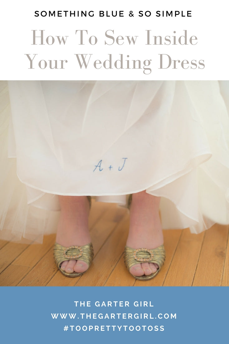 How To Sew Inside Of Wedding Dress DIY Embroidered Wedding Date and Initials