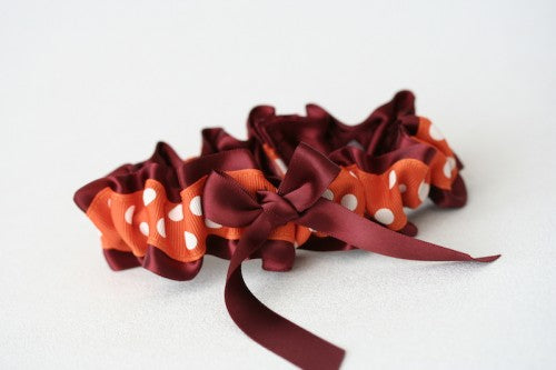 maron-orange-polka-dot-wedding-garter-The-Garter-Girl2