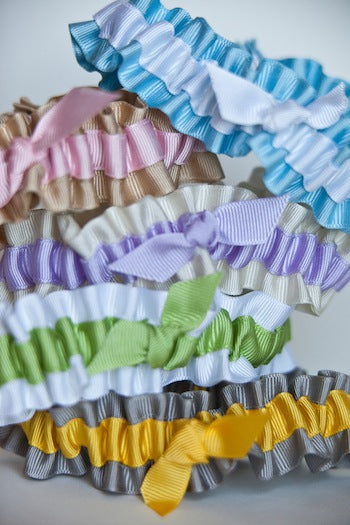 colorful collection of eco friendly wedding garters