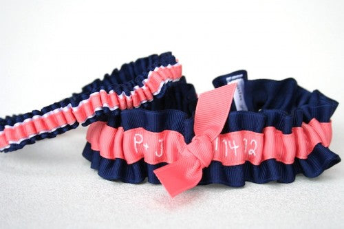 navy-white-and-coral-embroidered-wedding-garter-set