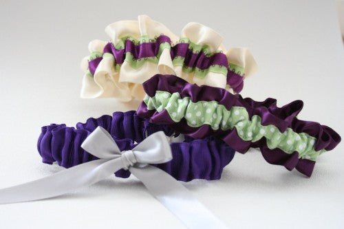 Purple and Green Wedding Garter Inspiration 