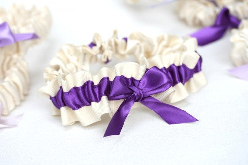 purple-bridesmaid-gift-wedding-garter-set-ombre-The-Garter-Girl