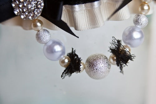 sparkle detail on hand made couture wedding garter 