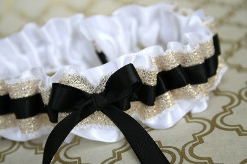 stylish-wedding-garter-white-gold-black-The-Garter-Girl-2