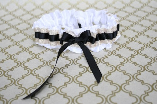 stylish-wedding-garter-white-gold-black-The-Garter-Girl-3