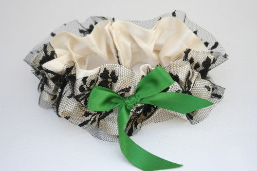 wedding-garter-ivory-green-black-The-Garter-Girl