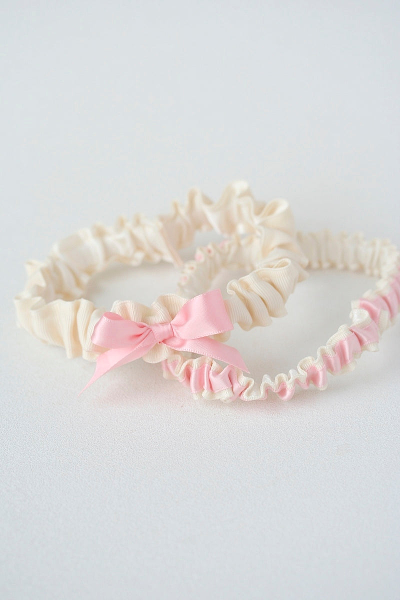 ivory and blush wedding garter set