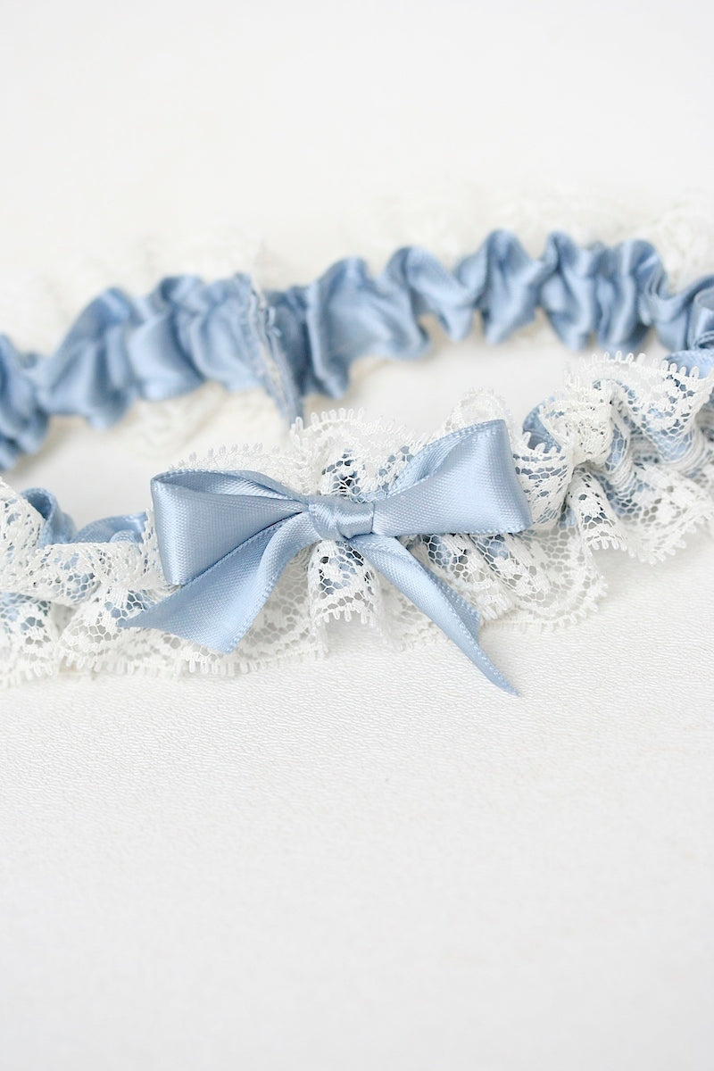 blue satin garter