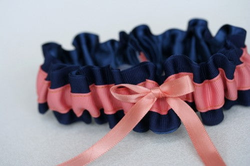 navy-coral-wedding-garter-The-Garter-Girl