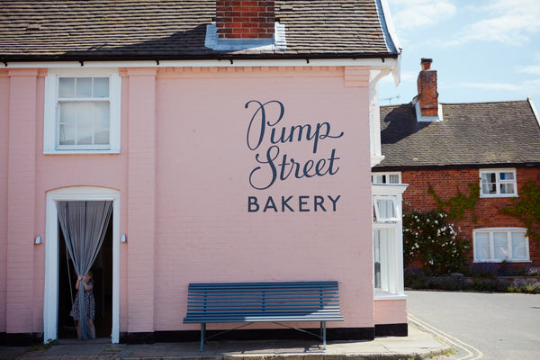 Pump Street Chocolate's pink bakery in Orford 