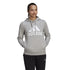 Felpa con cappuccio grigia da donna adidas LOUNGEWEAR Essentials Logo Fleece, Abbigliamento Sport, SKU a711000079, Immagine 0