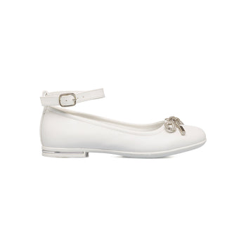 Ballerine bianche da bambina con fiocchetto e strass Le scarpe di Alice, Ballerine da Bambina, SKU k233000054, Immagine 0