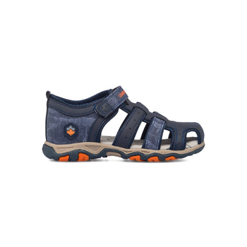 Sandali blu camouflage da bambino con sottopiede in pelle Lumberjack Levi, Articoli NON in sconto, SKU k286000192, Immagine 0