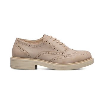 Stringate beige da donna con dettagli brogue Lora Ferres, Donna, SKU w011000080, Immagine 0