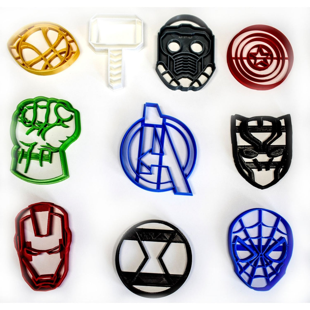 Avengers Infinity War Marvel Logos Set Of 10 Cookie Cutters USA ...