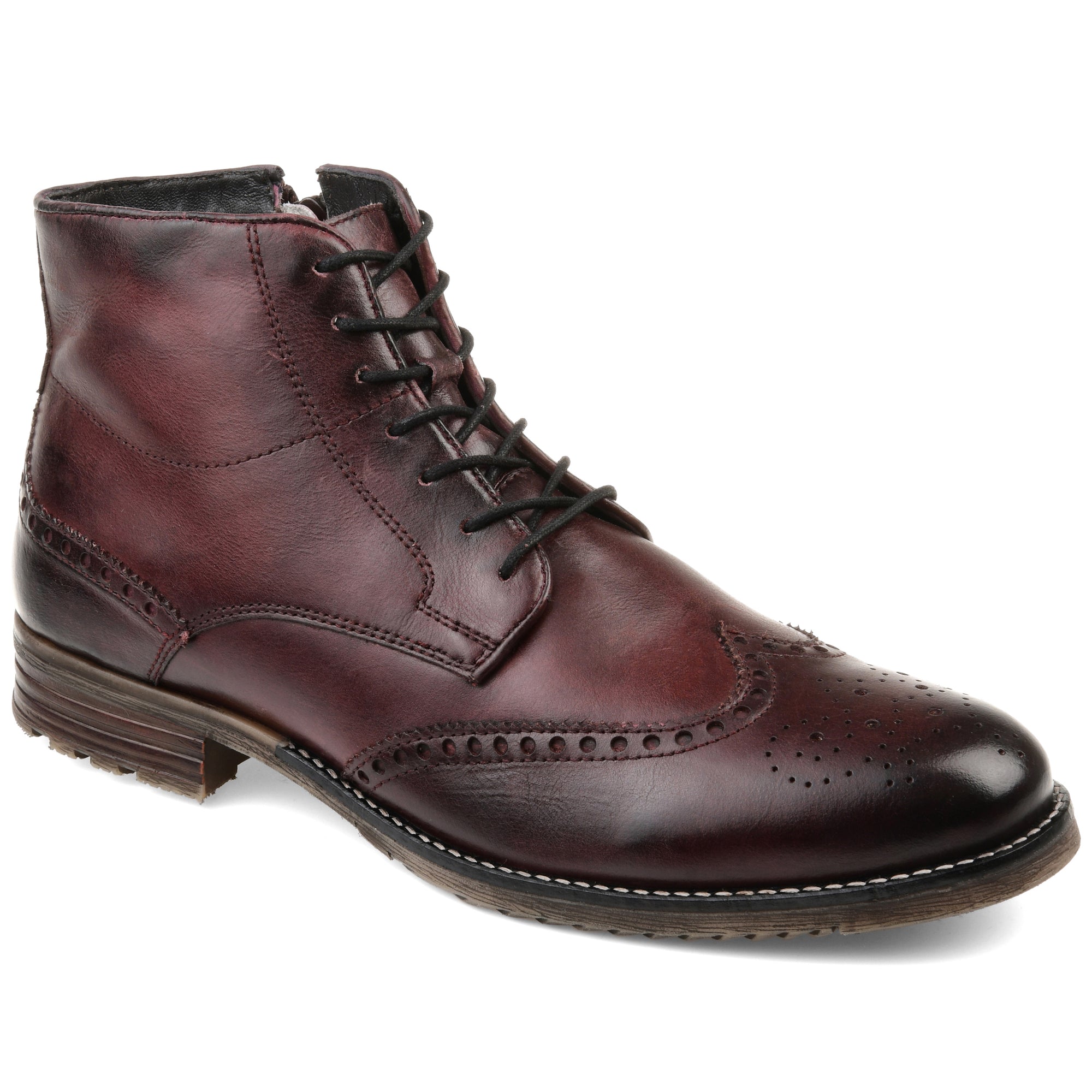 wingtip zipper boots