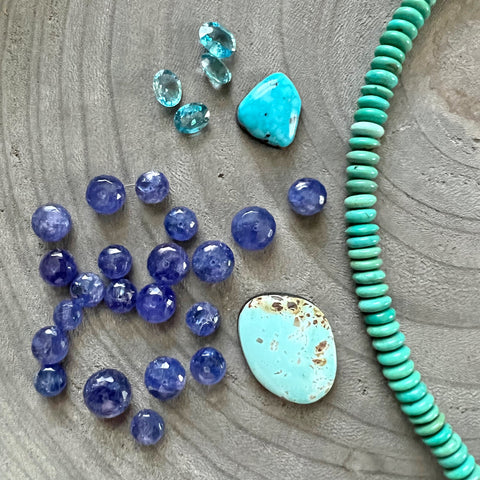 December Birthstones Tanzanite Beads Blue Zircon North American Turquoise