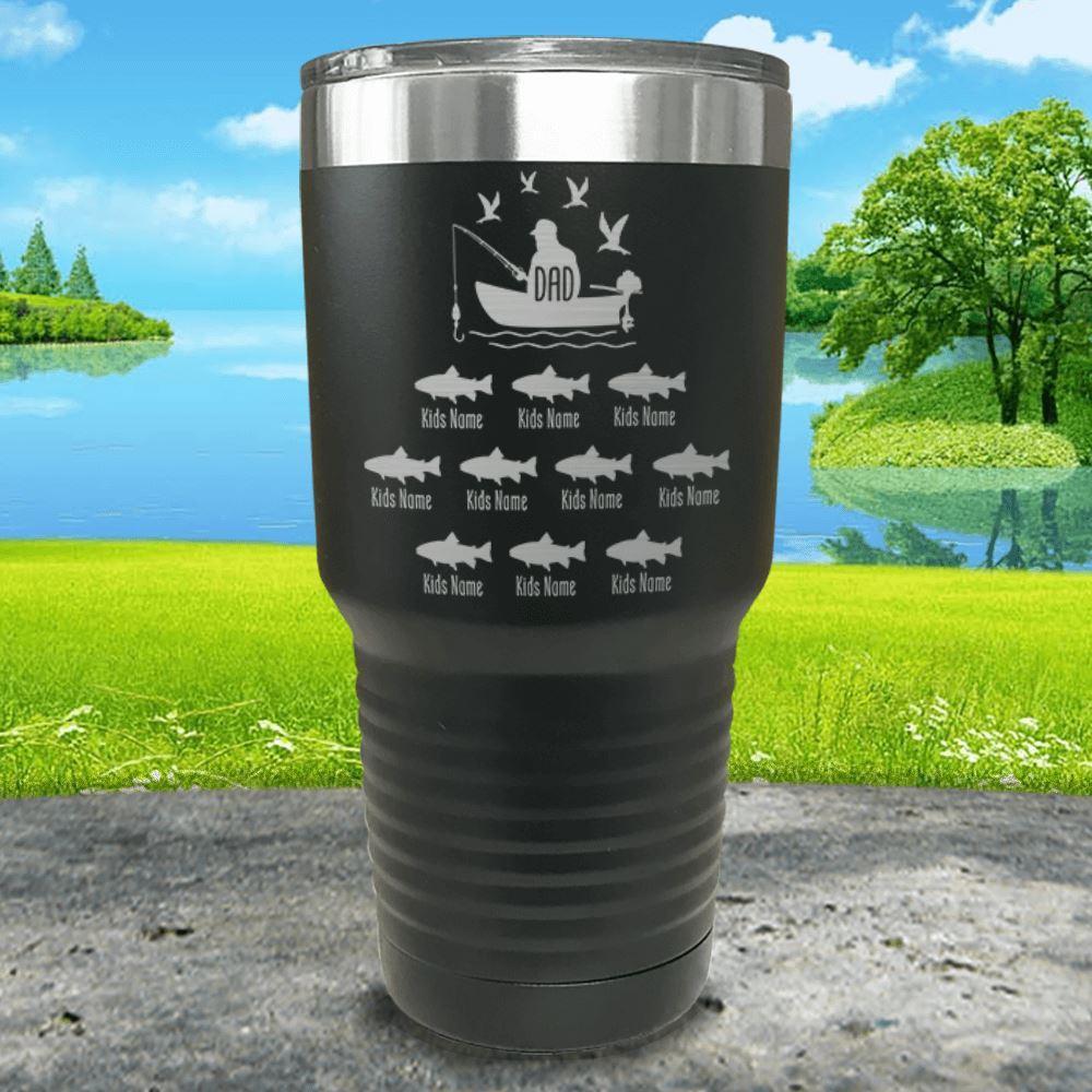 Download Fishing Dad Custom With Child S Name Engraved Tumblers Lemonsareblue