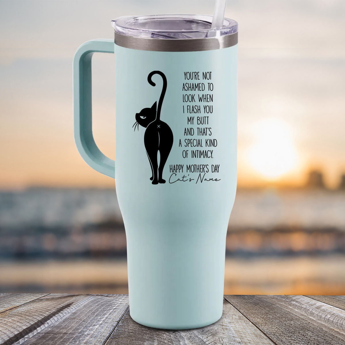 Personalized Cat Butt Water Bottle Tumblers - LemonsAreBlue product image