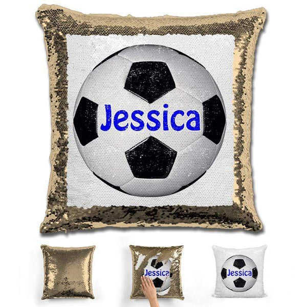 sequin soccer pillow