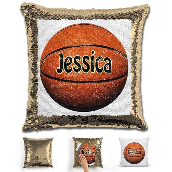 basketball sequin pillow