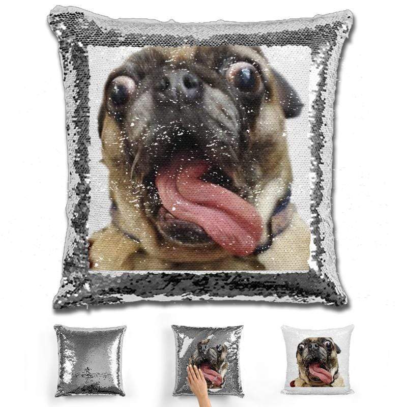 dog sequin pillow