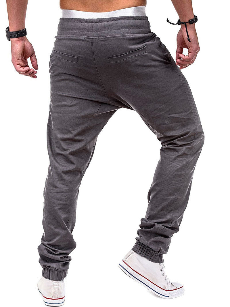 stitch zipper embellished casual jogger pants