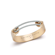 MORRELL 18K ROSE GOLD CUFF BRACELET WITH ELONGATED DIAMOND LINK